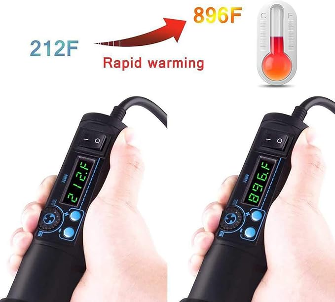 Heat-Gun-Vinyl-Heat-Shrink Rework Station iHGun-1 650W Accuracy Air Force and Temperature Adjustable LED Display