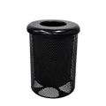 RFT-P-BLK Heavy Duty Round Trash Receptacle with Flat Top, Liner Included, 32 Gallon, Black, Made in America