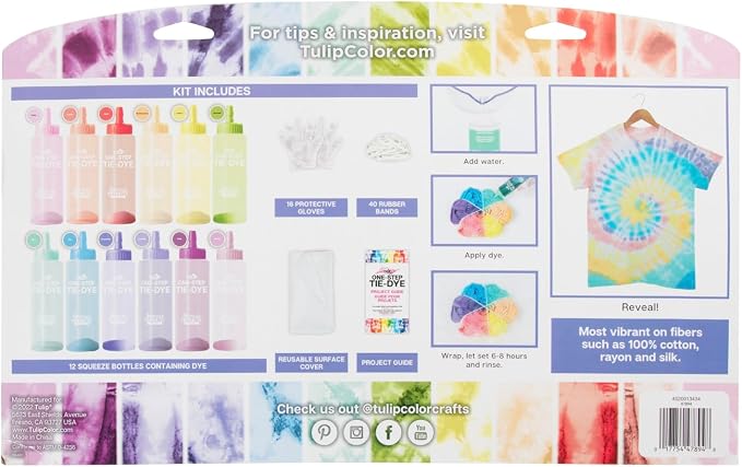 Tulip One-Step Tie-Dye Pastel Party Kit, Easy Large Group Activity, Permanent - Image 6