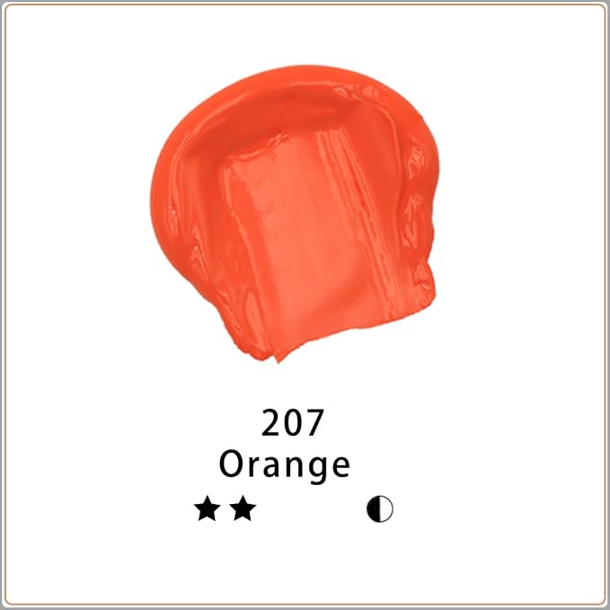 Artecho Orange Acrylic Paint 500ml / 17oz Large Bottle | Semi Glossy Finish - Image 2