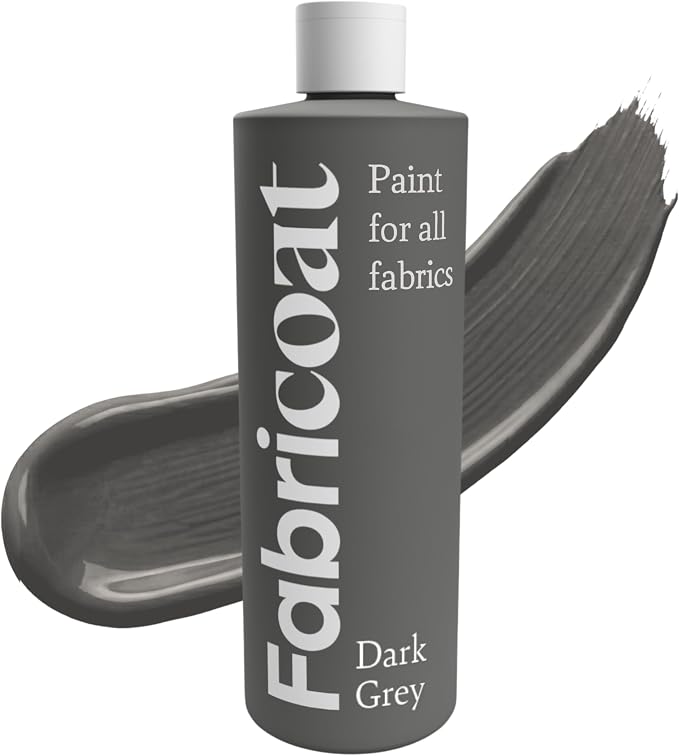 Fabricoat Dark Grey Fabric Upholstery Paint & Dye | 250ml / 8.5 fl oz | Dark by Fabricoat