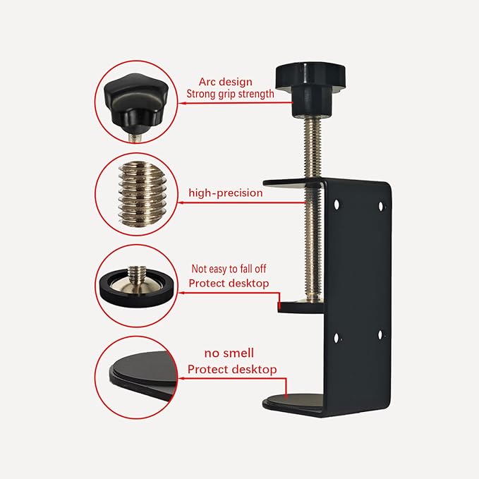 3 inch C-Clamp with Four Small Holes in the back, 1-Pack Adjustable Desk C Clamps for Range 0.35"~3.37", Versatile Clamp for Brake, Parts Assembly, Fastening, Welding, Woodwork, Metal Work