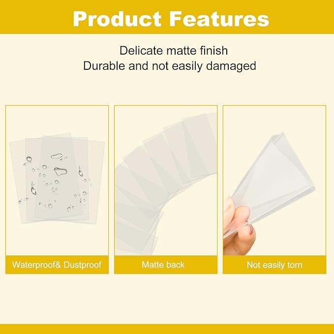 Premium Matte Clear Card Sleeves, 150 Sleeves 2.6''x3.6'' Compatible - Image 3