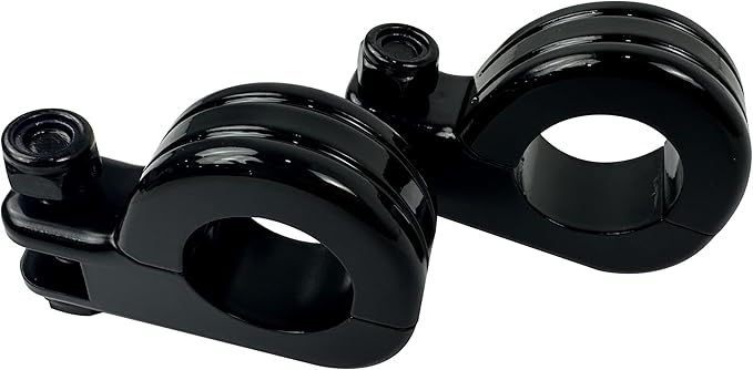 Universal Gloss Black Foot Peg P-Clamp mounting kits Compatible with for Harley Touring Road King Engine Bars Most Motorcycle 1-1/4 Inches(32MM) highway bars