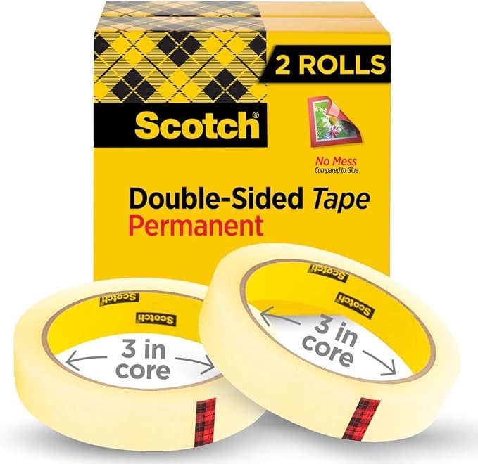 Scotch Double Sided Tape, 3/4 in x 1296 in, 2 Rolls by ScotchBrand
