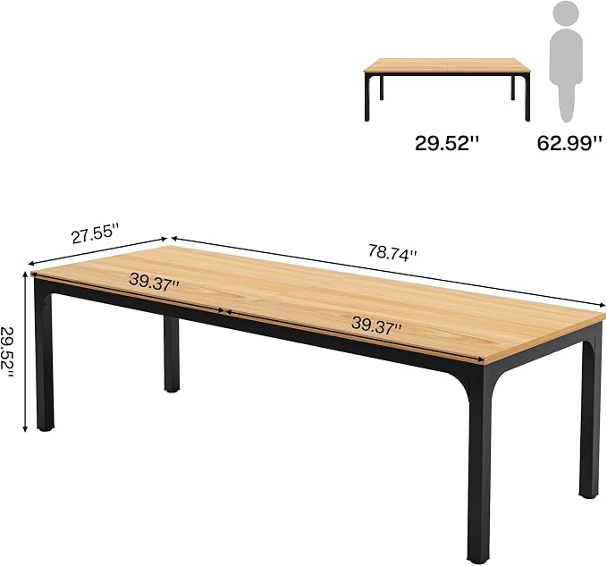 Tribesigns 78.7 Inches Extra Long Computer Desk 2 Person Desk, Double Long Desk - Image 2