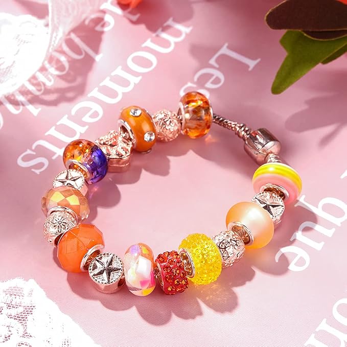 Aipridy European Large Hole Beads, Colorful Glass Charm Beads Set - Image 3