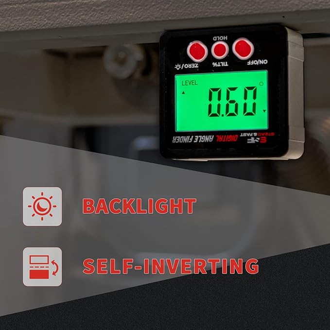 S&F STEAD & FAST Digital Angle Finder Gauge Magnetic Protractor Inclinometer Angle Cube Level Box with Magnetic Base and Backlight on Demand for Woodworking,Table Saw,Construction