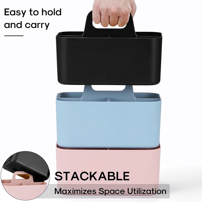 Multiuse Caddy Organizer with Handle, Portable Divided Plastic Tote Bin - Image 7