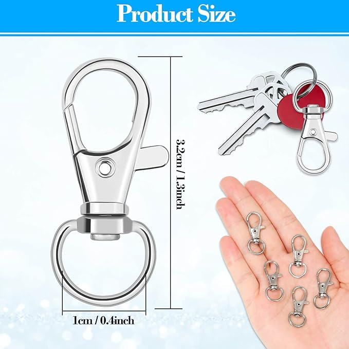 Anezus 150 Pcs Swivel Key Chain Lanyard Carabiner Hook - Image 4