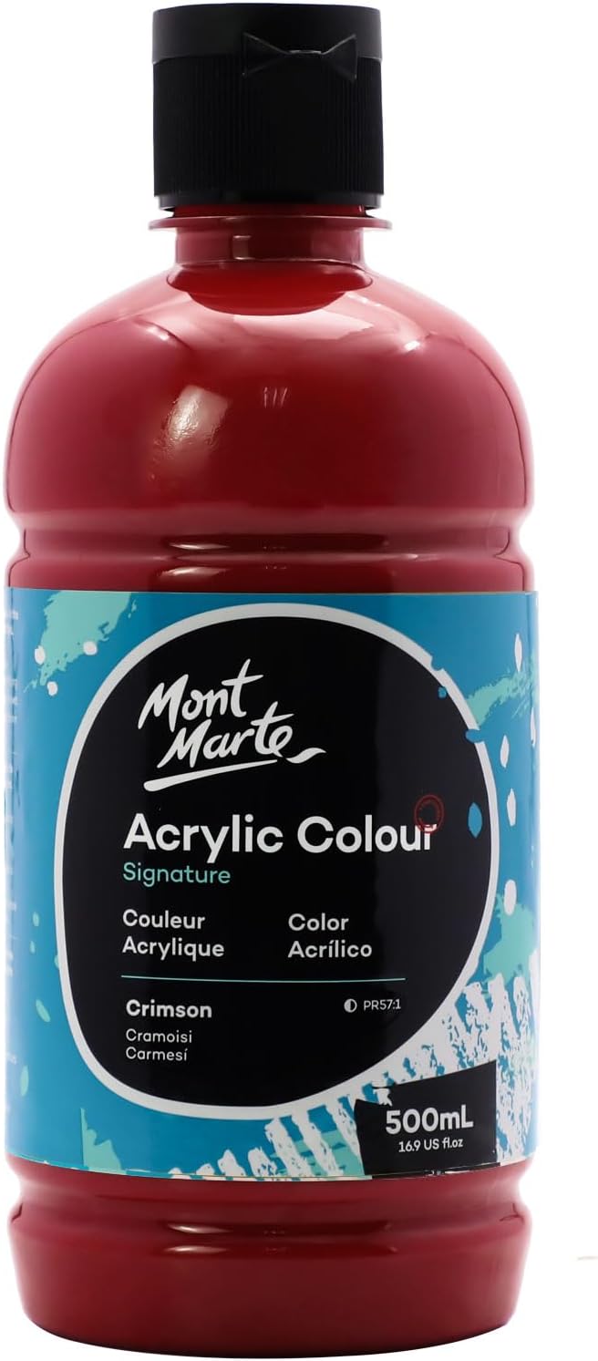 Mont Marte Signature Crimson Acrylic Paint, Semi-Matte Finish, Suitable - Image 4