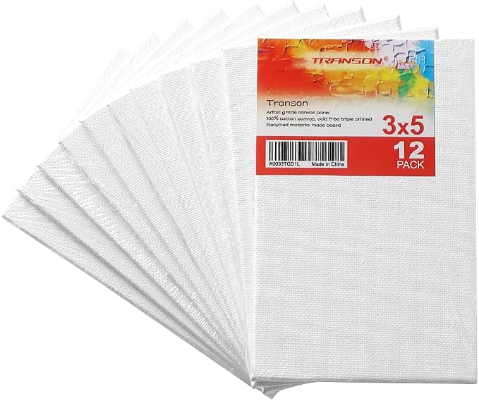 Transon 12 Pack 3x5 Inch Acrylic Painting Canvas, - Image 6