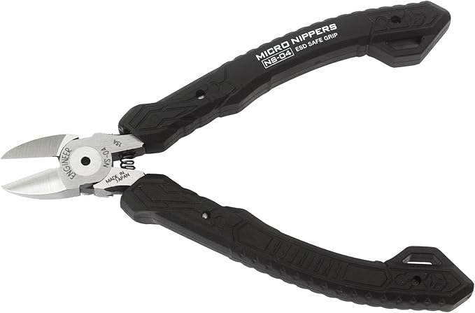 ENGINEER 4.75" Precision Mini Nippers Side Cutting Pliers, ESD Safe Grip by BridgePrecisionTools