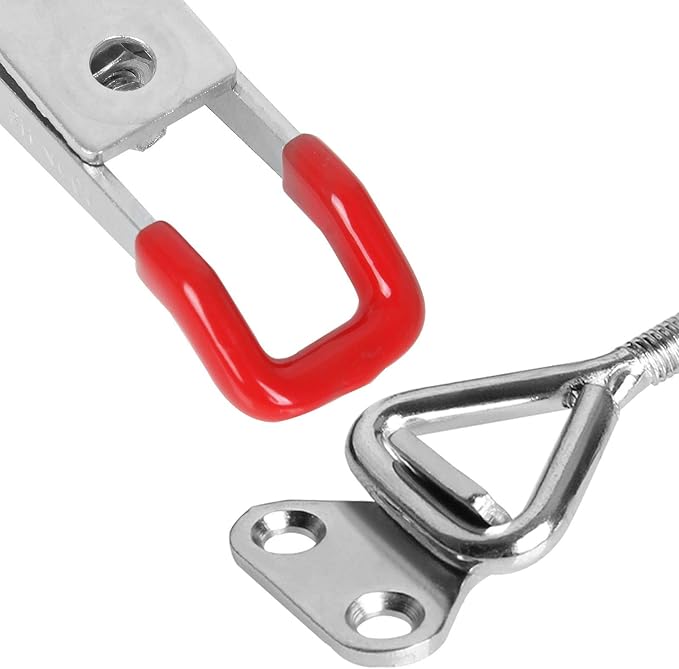 16 PCS Adjustable Toggle Clamp 360 lbs Holding Capacity Toggle Latch Hasp Clamp GH-4001 Lockable Quick Release Pull Latch Silver Metal Draw Latch for Door, Box Case Trunk, Smoker Door, Jig