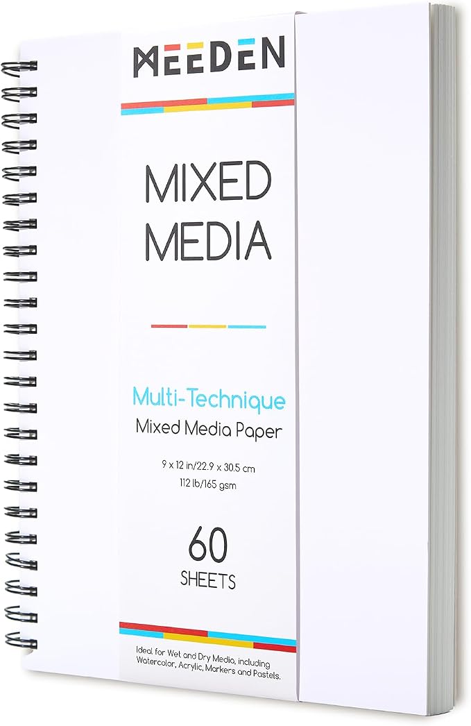 MEEDEN Mixed Media Paper Pad: 9" x 12" 112lb/165gsm Spiral Bound Mixed Media by MEEDEN