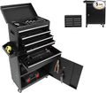 Rolling Tool Cabinet Tool Box, 5-Drawer Storage Chest with Detachable Organizer, Removable Portable Tool Box for Garage Warehouse (Black)