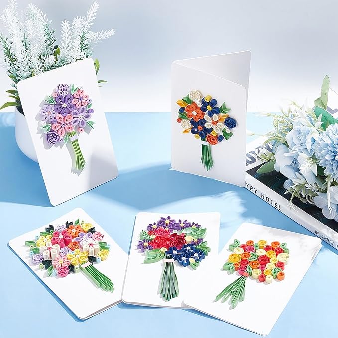 WEBEEDY Paper Quilling Kit 20 Sets Flower Card Quilling Kit - Image 4