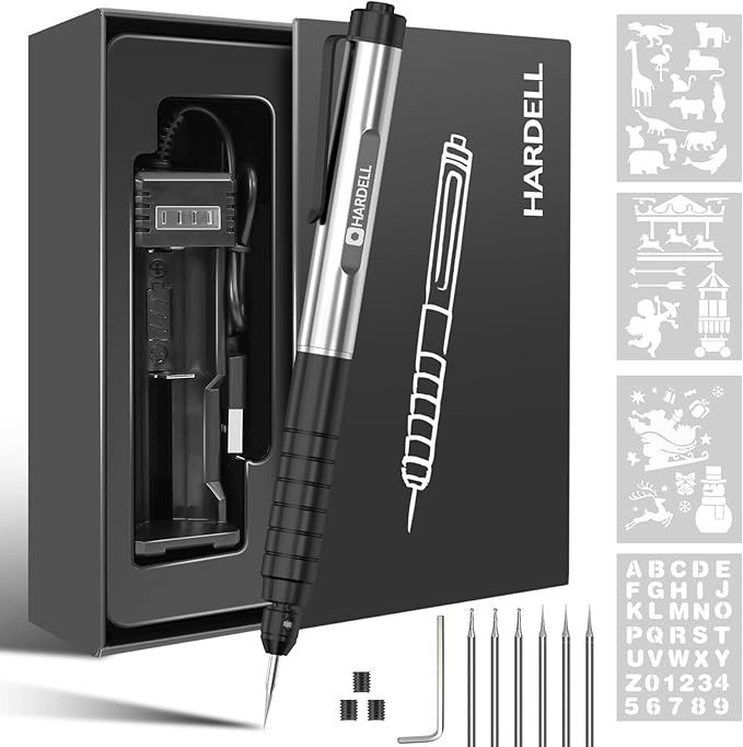 Cordless Electric Micro Engraving Pen,USB Rechargeable Cordless Rotary Tools, Professional Mini Carving Machines Portable DIY Engraver Machine for Metal Glass Ceramic Plastic Wood Jewelry-Black