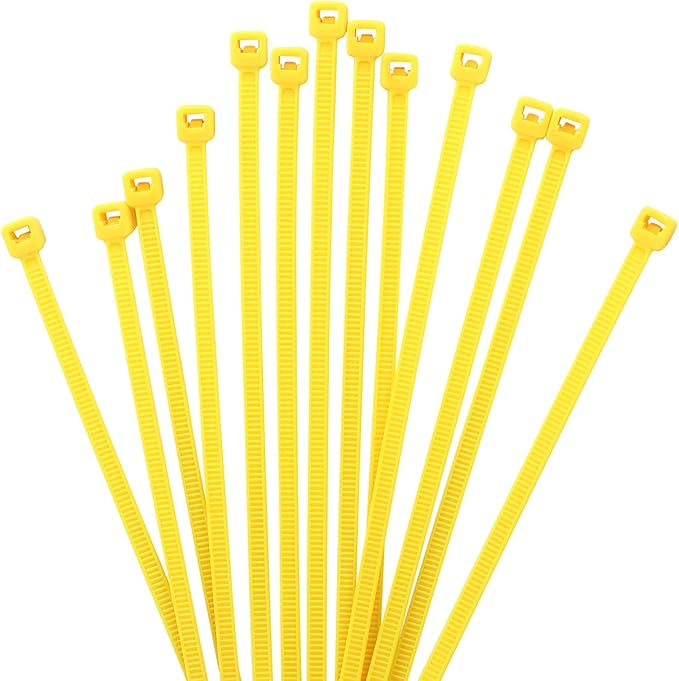 XINGO 1000 PCS 4 inch Cable Zip Ties, 18lb Strength, Small Tie Wraps Self-Locking Nylon Zip Ties for Indoor and Outdoor Use (Yellow)