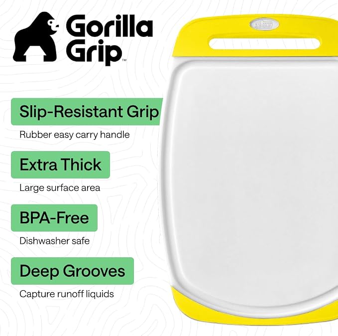 GORILLA GRIP BPA-Free Reversible Kitchen Cutting Board Set of 3, US Designed - Image 2