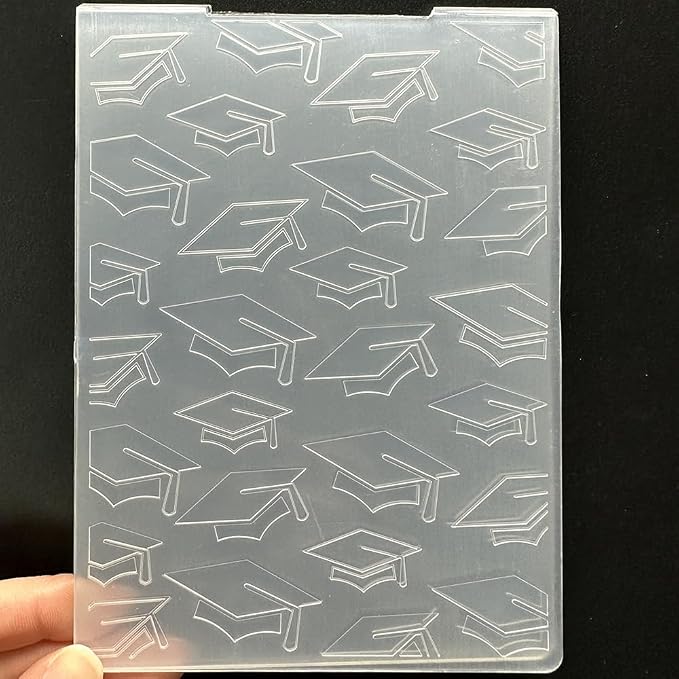 3D Plastic Embossing Folder Template Graduation Doctoral Hat Texture 4.13x5.71 - Image 5