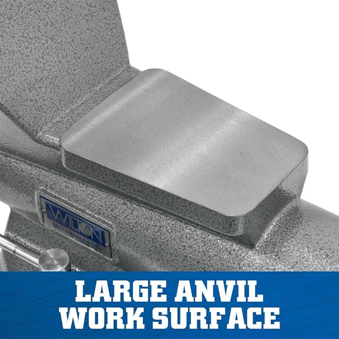 Wilton Mechanics Pro Bench Vise, 10" Jaw Width, 12" Jaw Opening, 5-1/4" Throat (Model 8100M)