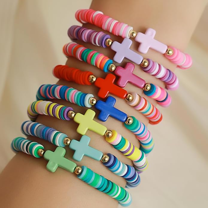 Heishi Surfer Clay Bead Bracelets Set - Image 2