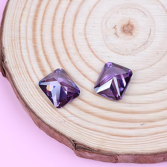 4Pcs Rectangle Shape Cut Sri-Lanka Purple Sapphire Rectangle Cut Gemstone 10 x - Image 4