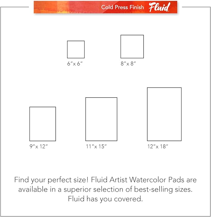 Fluid Watercolor Paper Fold Over Pad, 11 x 15 inches, 20 White Sheets 140 lb - Image 7