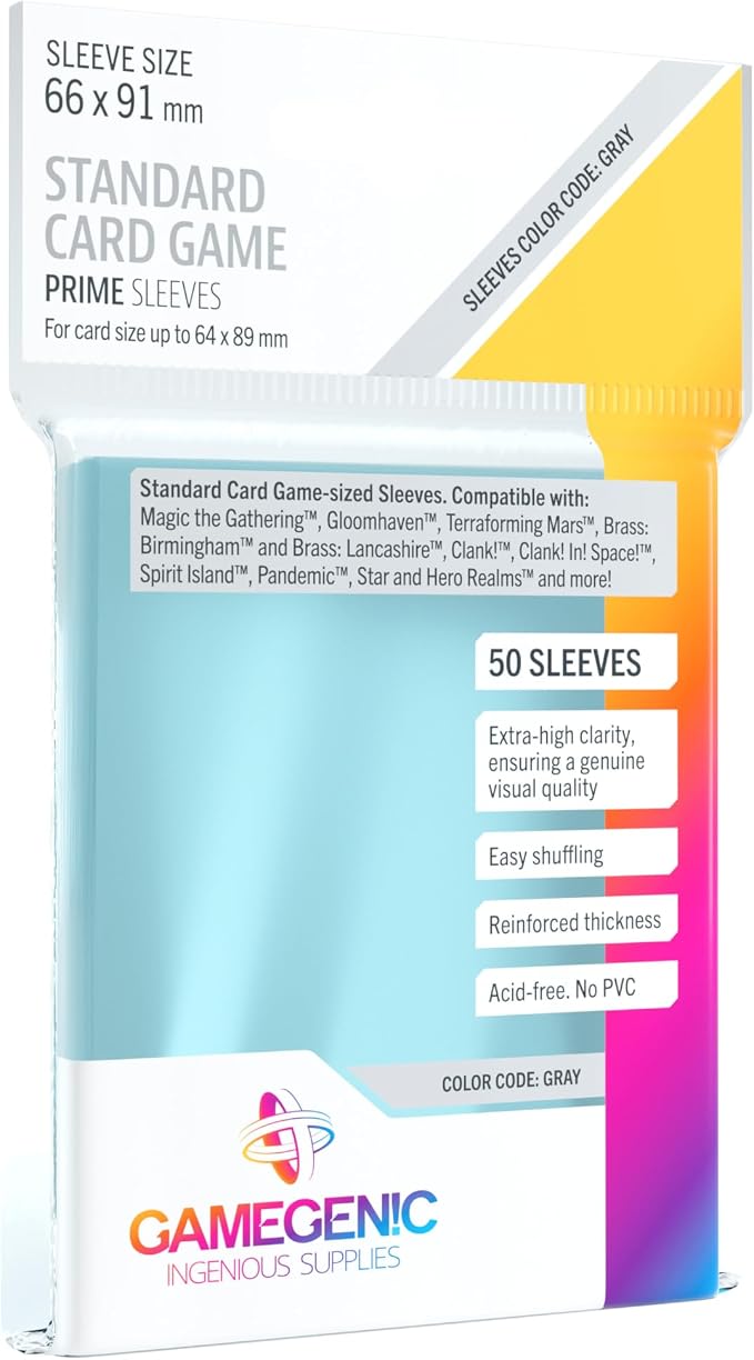 Prime Board Game Sleeves | Pack of 50 Extra-Clear Sleeves | 66 by 91 mm Card - Image 3