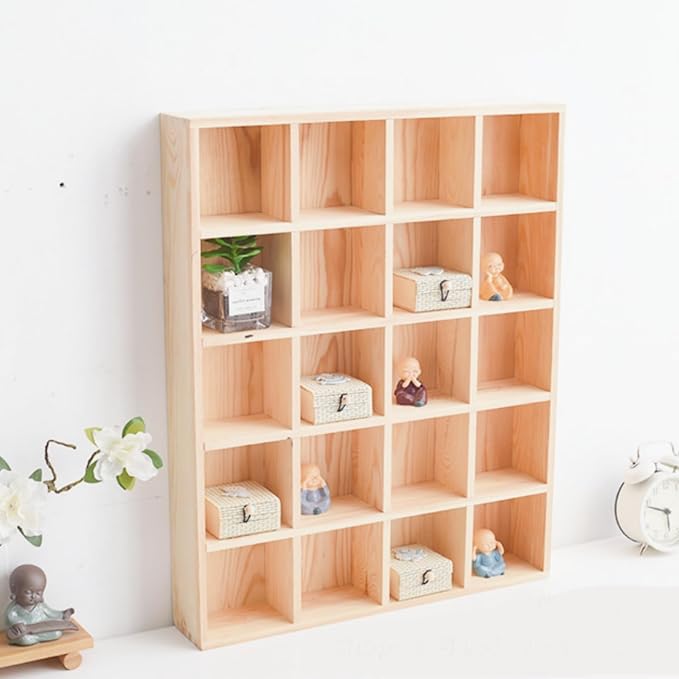 13.4''x10.6''x2'' Wooden Storage Divider Box Showcase Display Box | - Image 4