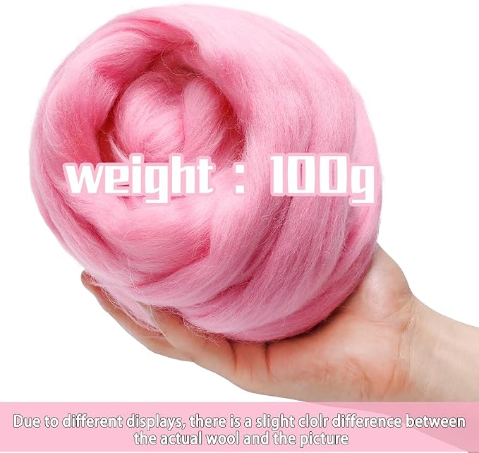 3.53oz Wool Roving, Wool Felting Supplies, Pure Wool, Chunky Yarn, Spinning - Image 2