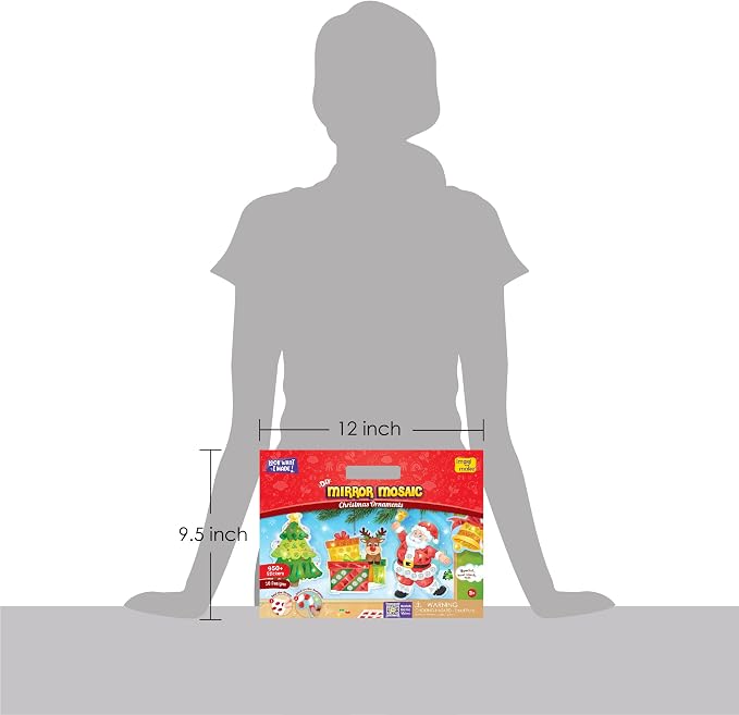 Imagimake Mirror Mosaic Christmas Kids Art Set | DIY Craft Kit | Foil Stickers - Image 9