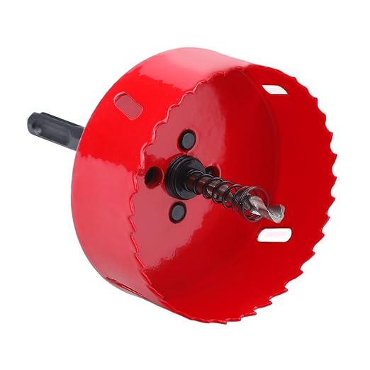 3 inch / 76mm Hole Saw with 1 pc SDS Plus Arbor and 1 pc Hex Shank Arbor, HSS Bi-Metal Hole Drilling Cutter for Wood Boards Plastic and Thin Metal (3 inch / 76mm)