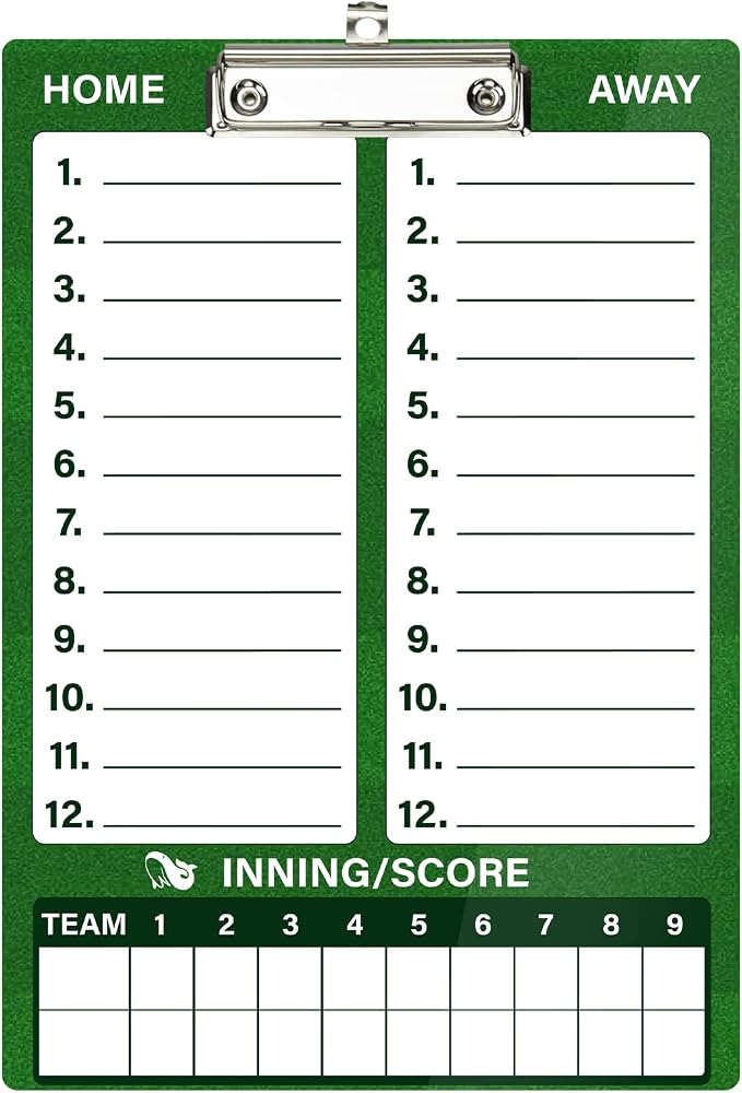 WISYOK Baseball Clipboard, Dry Erase, Lineup Board | Double Sided, - Image 4