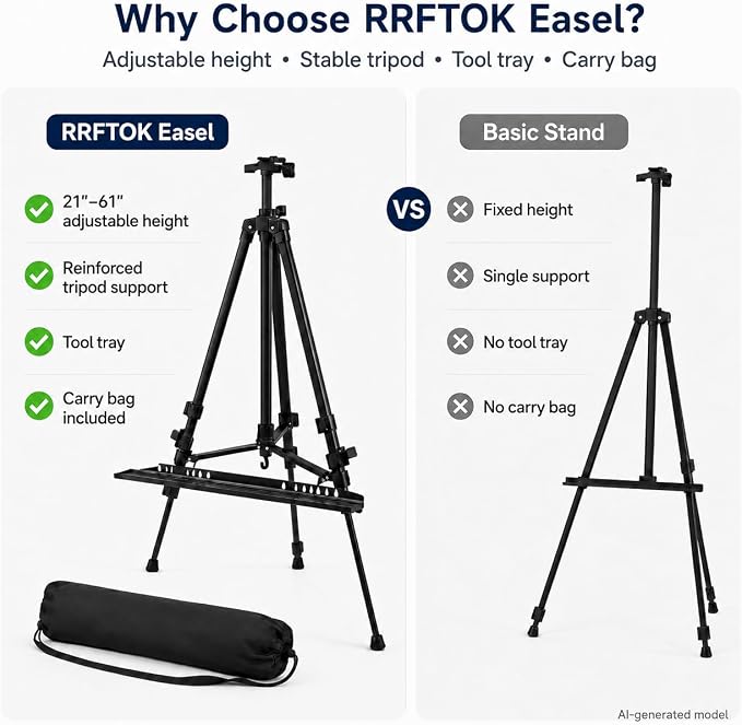 RRFTOK 21-61 Inch Adjustable Art Easel Stand - Image 9