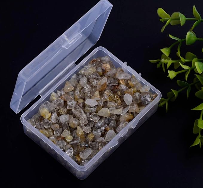 Natural Chip Stone Beads 5-8mm Rutilated Quartz About 400 Pieces Irregular - Image 3