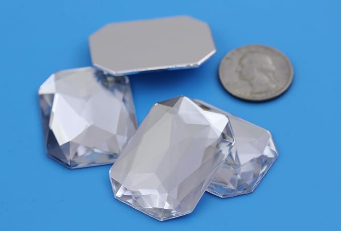 40X30mm Crystal A01 Flat Back Acrylic Octagon Jewels Pro Grade Individually - Image 4