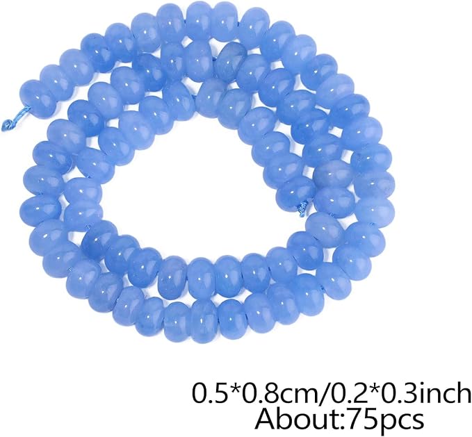 Songxi 5x8mm Natural Deep Blue Stone Rondelle Beads, Gemstone - Image 2
