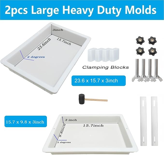 2Pcs Extra Large Reusable Epoxy Resin Table Mold - Image 2