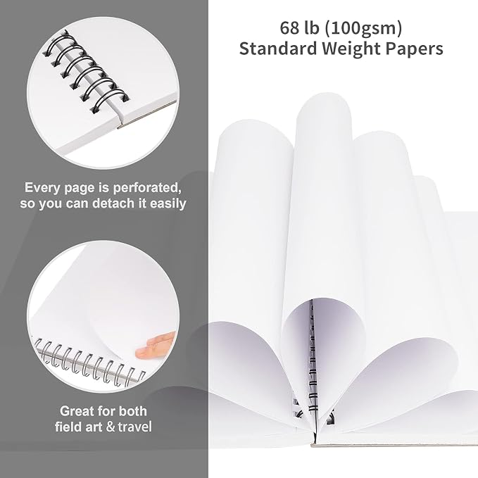 FIXSMITH 5.5"X8.5" Sketch Book | 100 Sheets Sketchbook| Acid Free Drawing Paper - Image 2