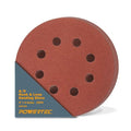 POWERTEC 25PK, 120 Grits, Sanding Discs 5 Inch - Hook and Loop, 5 Inch 8 Hole Aluminum Oxide Sandpaper Discs, Woodworking Sanding Pads for Random Orbital, Palm, Air, DA & Pneumatic Sander (45012)