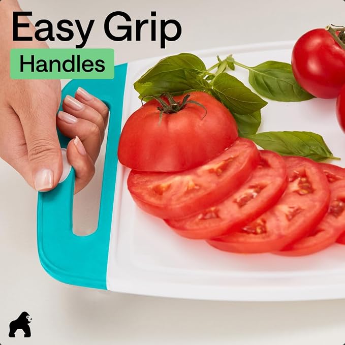 GORILLA GRIP BPA-Free Reversible Kitchen Cutting Board Set of 3, US Designed - Image 8