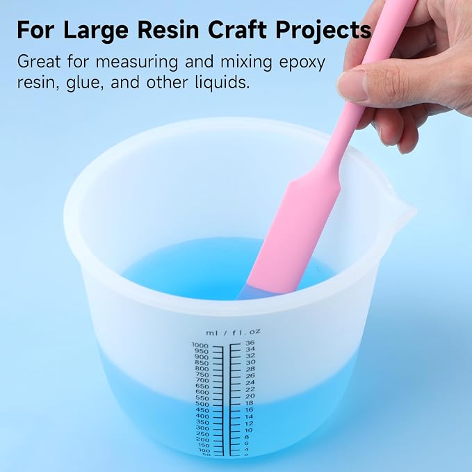 Gartful 1000ml Reusable Silicone Resin Cups, Large Silicone Mixing Bowl - Image 6