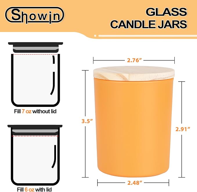 SHOWIN Thick Candle Jars for Making Candles 16 Pcs, 7 OZ Empty Jars - Image 4