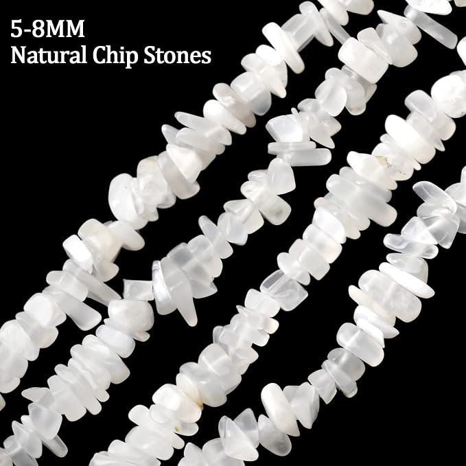 456 PCs Natural Chip Stone Beads, 5-8mm Irregular Multicolor Gemstones Loose - Image 3