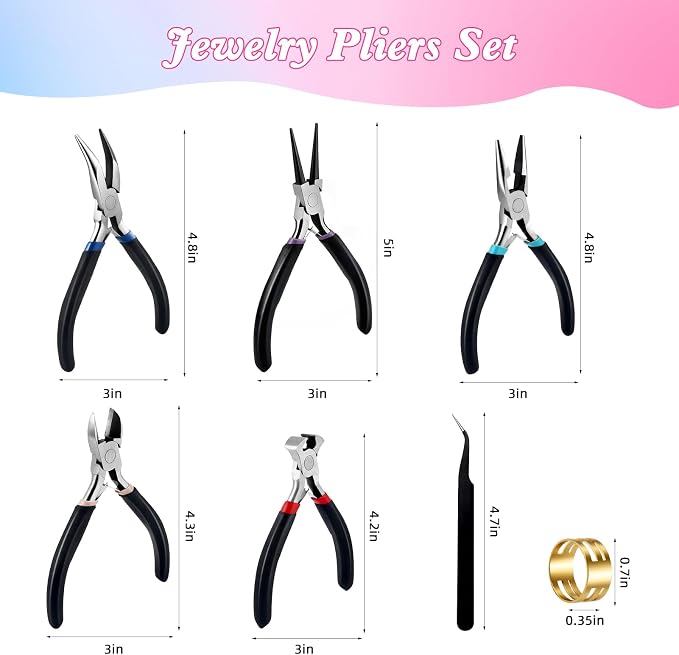 URSKYTOUS 5Pcs Jewelry Pliers Set Pliers - Image 2