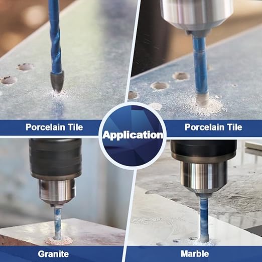 Diamond Drill Bit - BRSCHNITT 10pcs 1/4 inch Masonry Drill Bits Set for Porcelain Tile Ceramic Stone Granite Marble,Hex Shank Diamond Hole Saw Drill Bit