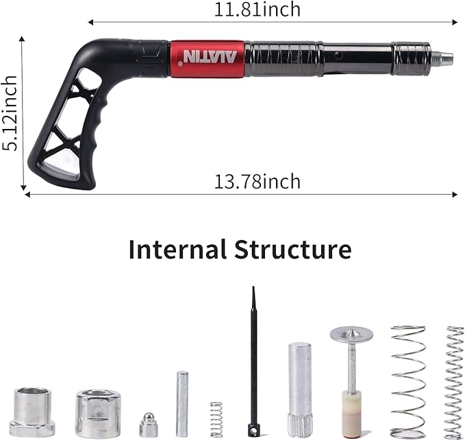 Nail Gun Kit, 5-Speed Adjustable Manual Steel Nail Gun, Portable Wall Fastening Tool with 10pcs Nails, Ideal for Woodworking, Home Repairs & DIY Projects(red)