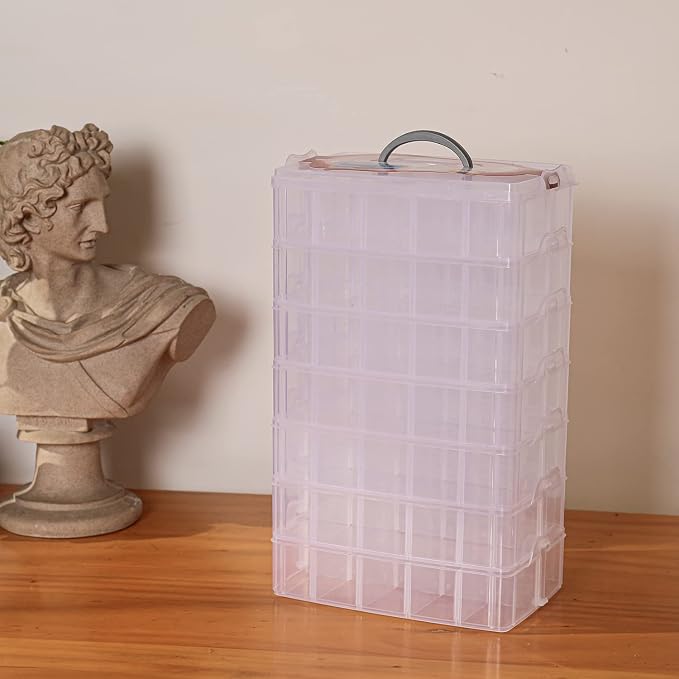 Sooyee 7 Layers Stackable Storage Container, 70 Adjustable Compartments - Image 2